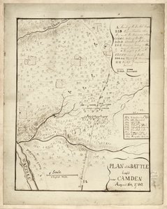 Plan van de slag bij Camden, 16 augustus door American School