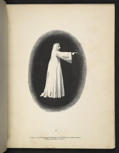 Plaat 3. Een geest in het wit. Spectropia; of, Verrassende spectrale illusies die overal geesten tonen, en van elke kleur, enz. ser. 1. J.H. Brown 1864