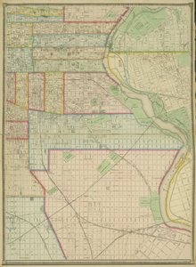 Kaart van de hele geïncorporeerde stad Philadelphia, 1867 door American School
