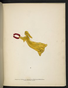 Gele figuur met een rode krans, uit 