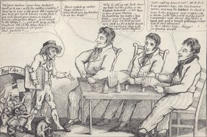 Politieke cartoon aan de vooravond van de oorlog van 1812, ca. 1812 door American School