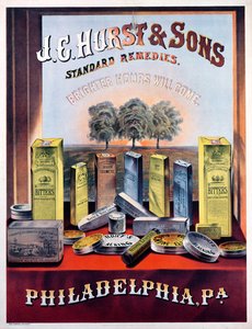 Poster die J.E. Hurst & Sons Standard Remedies adverteert - Brighter Hours will Come