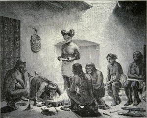 Bidden voor Regen, ca. 1880 (gravure) door American School