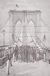 President Chester A. Arthur bij de openingsceremonie van de nieuwe Brooklyn Bridge, 24 mei 1883 door American School