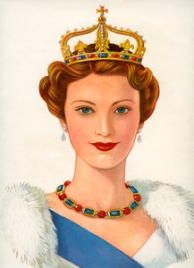Koningin met een koninklijke kroon