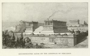 Gereconstrueerd altaar op de Akropolis van Pergamon door American School