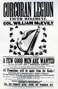 Wervingsposter voor het Corcoran Legion, 1862