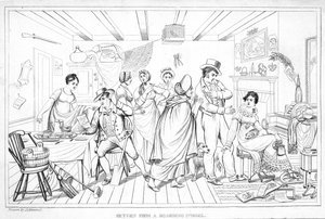 Terugkeer van kostschool, uit het Analectic Magazine, v.2., 1820 door American School