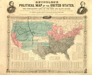 Reynoldss Politieke Kaart van de Verenigde Staten, c.1850 door American School