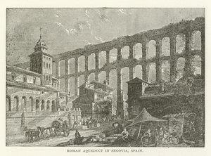 Romeins Aquaduct in Segovia, Spanje door American School