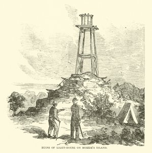 Ruïnes van de vuurtoren op Morriss Island, juli 1863 door American School