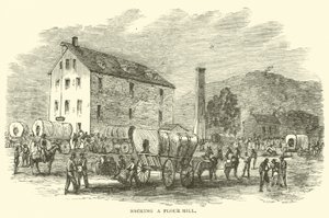 Plunderen van een meelfabriek, juli 1864 door American School