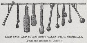 Zandzakken en Slung-Shots genomen van criminelen (litho) door American School