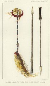 Heilige voorwerpen van de Sioux Ghost Dance door American School