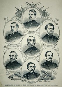 Zeven portretten van generaals van het Union Army of the Potomac door American School