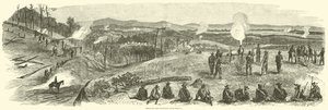 Beschieting van de spoorweg bij Resaca, mei 1864