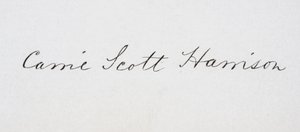 Handtekening van Caroline Lavinia Scott Harrison