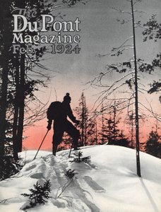 Skiën, voorpagina van het DuPont Magazine, februari 1924