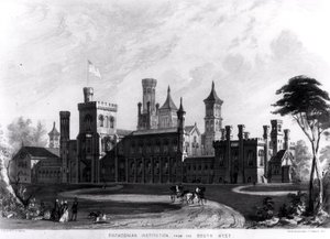 Smithsonian Institution vanuit het zuidwesten, uit 