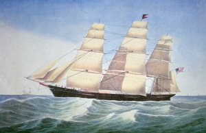 Sovereign of the Seas (lithografie door Nathaniel Currier) door American School