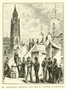 St. Nicholas Kerk en Signaaltoren, Liverpool door American School