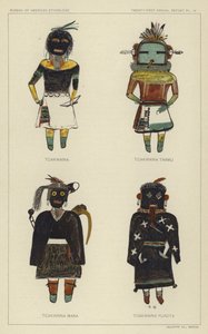 Tcakwaina, Tcakwaina Taamu, Tcakwaina Mana, Tcakwaina Yuadta (kleurenlitho) door American School