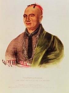 Thayendanegea, de grote kapitein van de zes naties (kleur litho)