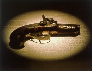 Het .44 kaliber Deringer pistool gebruikt om Abraham Lincoln (1809-65) te vermoorden door John Wilkes Booth (1838-65) op 14 april 1865