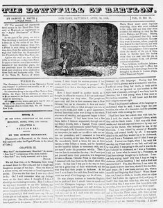 De val van Babylon, illustratie uit een anti-katholiek pamflet die een non toont die een vermoord kind in een put gooit, 1836 door American School
