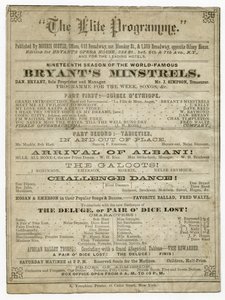 Het Elite Programma voor Bryants Opera House, gepubliceerd door Morris Coster
