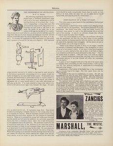 Het Experiment van Levitation, F D Hewes, Advertenties door American School