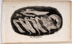 De Explosie, illustratie uit The Vision of Judgement, of A Present for the Whigs of 76 and 37 door Junius Jr., 1938 door American School