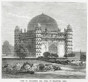 De Gol Gumbaz, tombe van Mohammed Adil Shah II, gebouwd in 1659