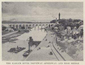 De Harlem River Driveway (Speedway) en High Bridge door American School