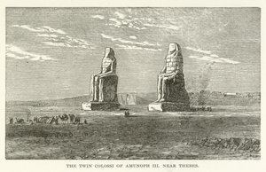 De Tweelingkolossen van Amenhotep III bij Thebe door American School