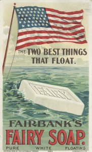 De twee beste dingen die drijven, advertentie voor Fairbanks floating Fairy Soap, 1898 door American School