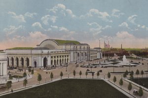 Union Station, Washington DC (kleurenlitho) door American School