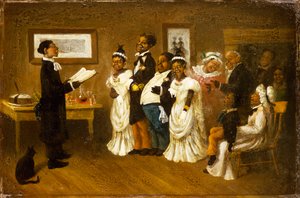 De bruiloft, ca. 1850 door American School