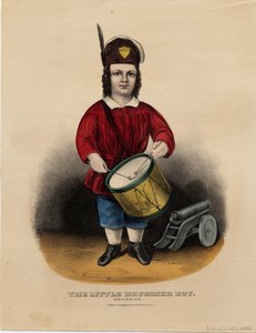De kleine trommeljongen: rub-a-dub-dub, uitgegeven door Currier & Ives, ca. 1860 door American School