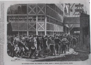 De raffinaderijen verlaten de werkplaats van Messrs. Jeanty & Provost in la Villette, Frankrijk uit Scientific American, 1870 door American School