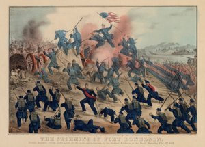 De bestorming van Fort Donelson, uitgegeven door Currier & Ives, 1862 door American School
