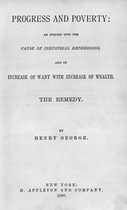 Titelpagina van Progress and Poverty door Henry George, gepubliceerd in 1880