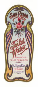 Toiletwater etiket, San Remo door American School