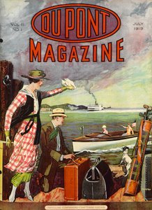 Reisgenoot - Ambachtsman Bagage, vooromslag van het DuPont Magazine, juli 1919 door American School