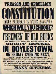 Verraad en opstand of de grondwet, de unie en de wetten! Welke kies je? 1861 door American School
