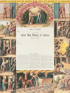 United Mine Workers-certificaat, 1890 door American School