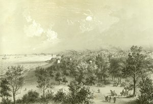 Uitzicht op Lake View House, uit Chicago Illustrated, met literaire beschrijvingen door James W. Sheahan, uitgegeven door Jevne & Almini, Chicago, 1866-67