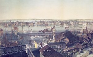 Zicht op Manhattan vanaf Brooklyn, 1837
