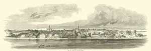 Uitzicht op Vicksburg vanaf de rivier, juni 1862