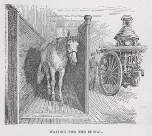 Wachten op het signaal (litho) door American School